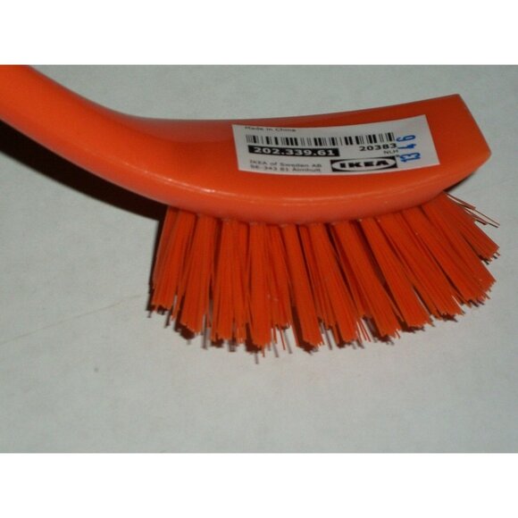 Orange Kitchen Ikea Antagen Scrub Brush Hooked Handle Dish Washing Vegetable - Picture 2 of 4
